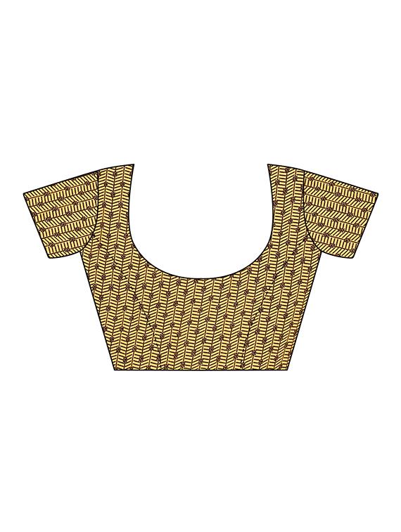 polka dots printed saree with blouse - 16717217 - Zoom Image - 3