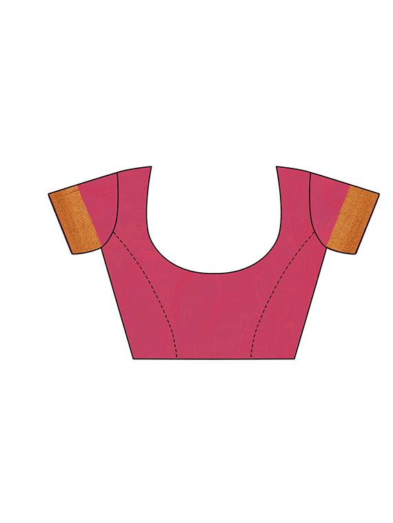 solid bordered saree with blouse - 16717243 - Zoom Image - 3