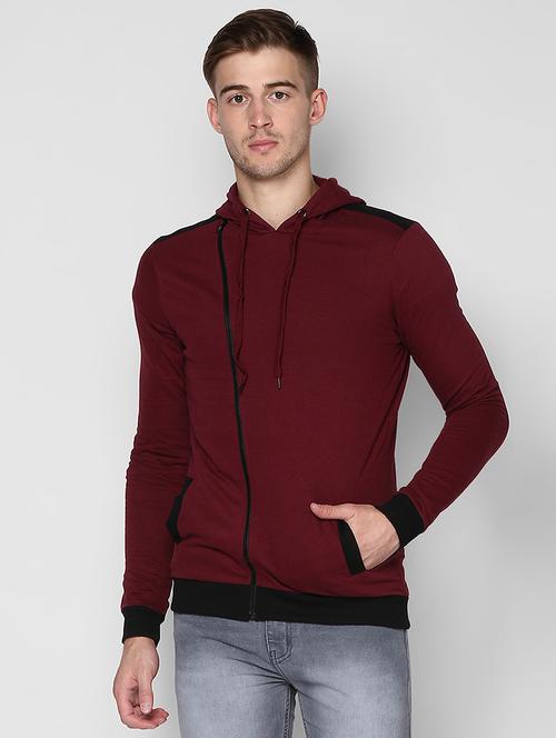 red solid hooded sweatshirt - 16718262 - Standard Image - 1