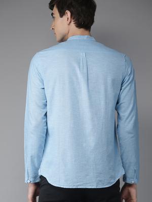 light blue solid casual shirt - 16718728 - Standard Image - 3
