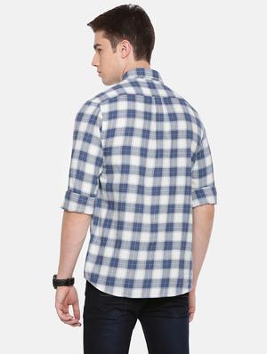 blue checkered casual shirt - 16718741 - Standard Image - 3