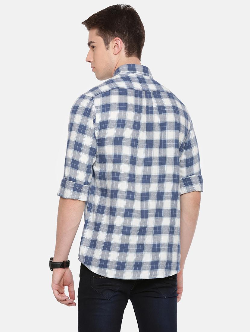 blue checkered casual shirt - 16718741 - Zoom Image - 3