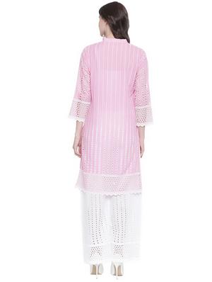 chikankari kurta palazzo set - 16718815 - Standard Image - 3