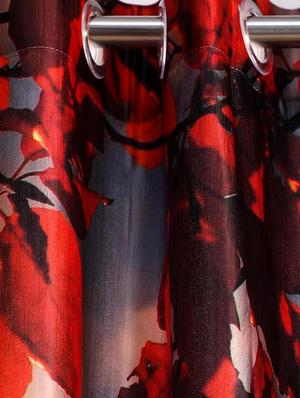 polyester long crush digital printed window curtain 2 -pieces - 16719158 - Standard Image - 3