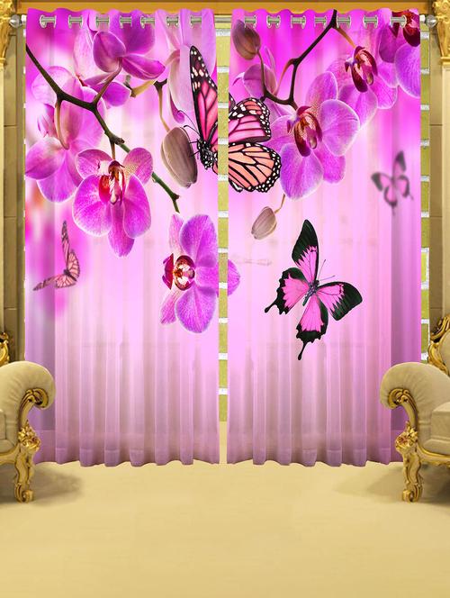 polyester longcrush digital printed window curtain 2 -pieces - 16719161 - Standard Image - 1