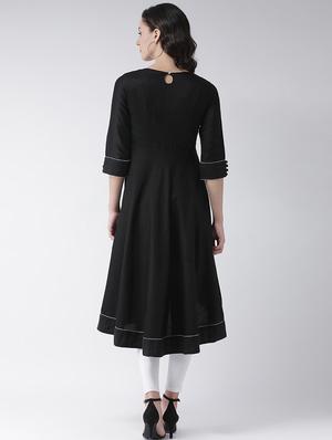 embroidered high low a-line kurta - 16719439 - Standard Image - 3