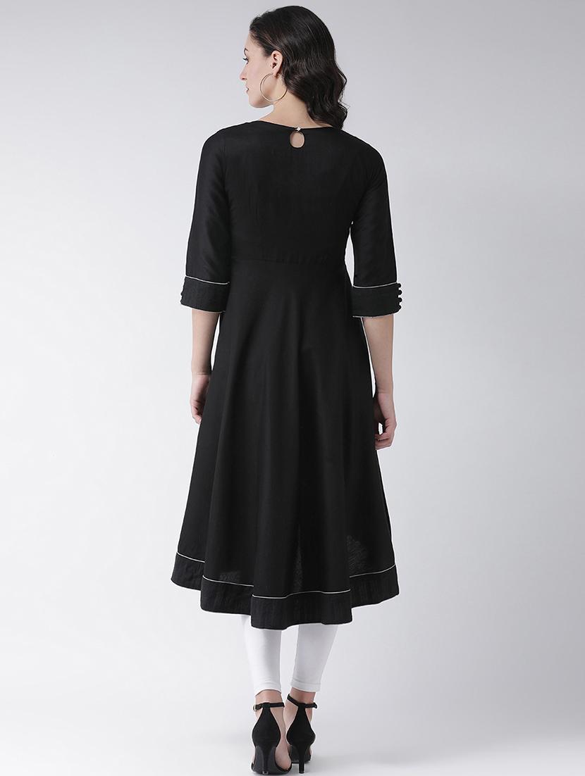 embroidered high low a-line kurta - 16719439 - Zoom Image - 3