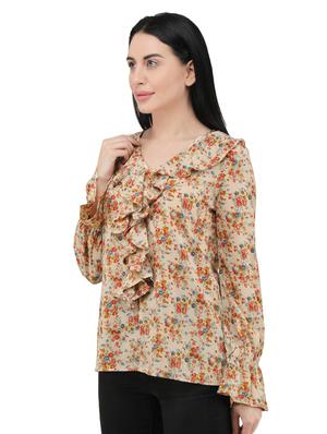 ruffle detail floral top - 16719479 - Standard Image - 3