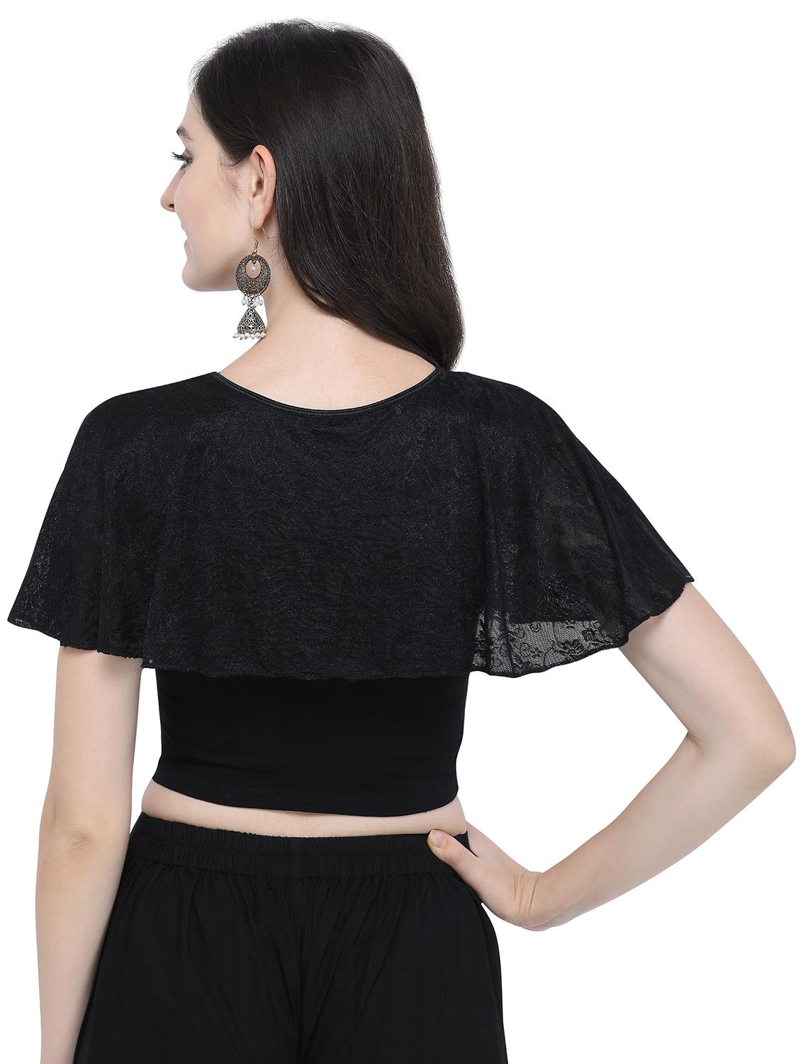 cape style solid blouse - 16719655 - Zoom Image - 3