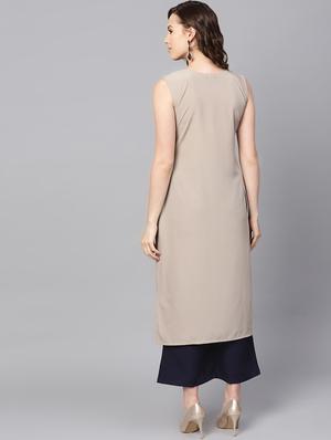 color block straight kurta - 16719823 - Standard Image - 3