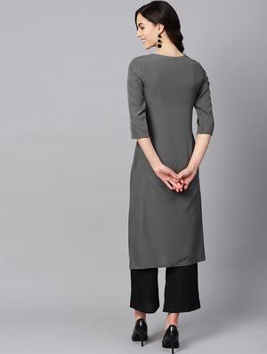 solid straight kurta - 16719825 - Standard Image - 3