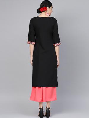 solid straight kurta - 16719839 - Standard Image - 3
