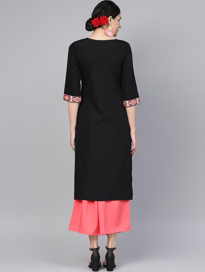 solid straight kurta - 16719839 - Zoom Image - 3