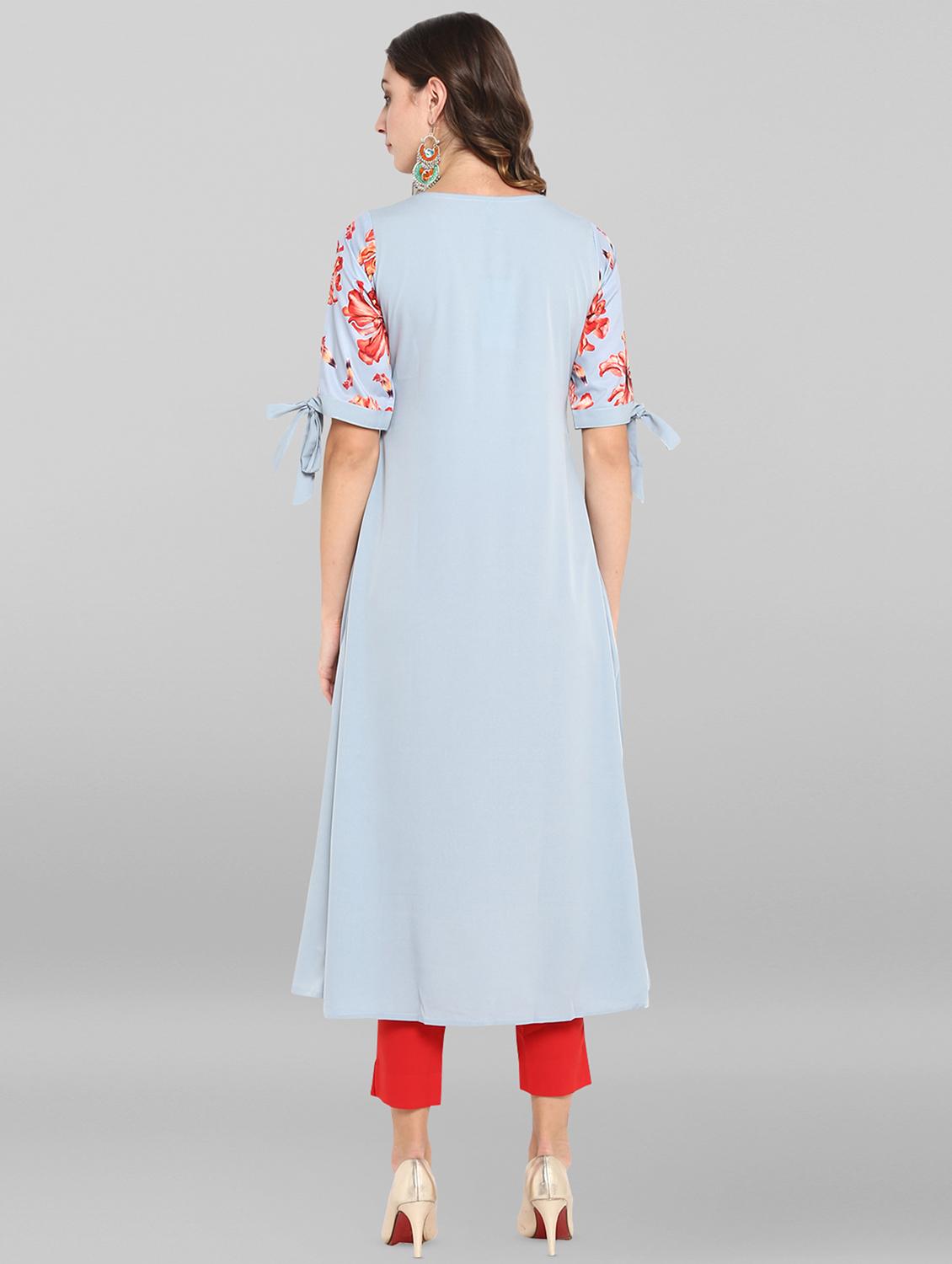 floral a-line kurta - 16719847 - Zoom Image - 3