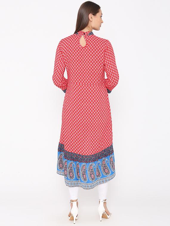printed high-low kurta - 16720446 - Zoom Image - 3