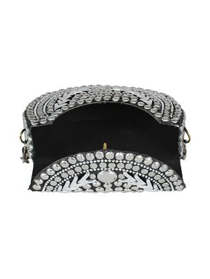 silver metal box clutch - 16720462 - Standard Image - 3