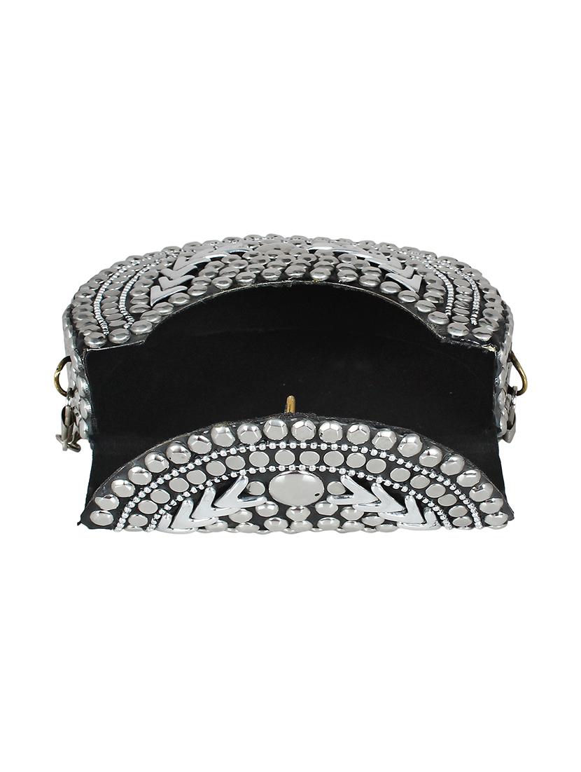 silver metal box clutch - 16720462 - Zoom Image - 3