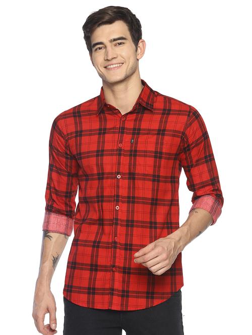 red checkered casual shirt - 16721125 - Standard Image - 1