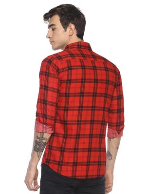red checkered casual shirt - 16721125 - Standard Image - 3