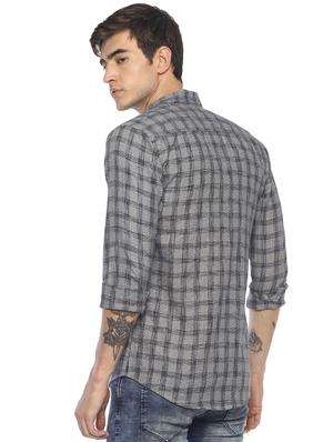 grey checkered casual shirt - 16721127 - Standard Image - 3