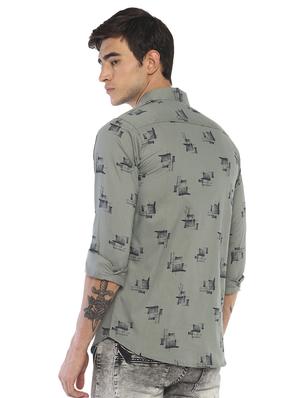 grey printed casual shirt - 16721144 - Standard Image - 3