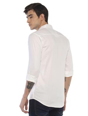white solid casual shirt - 16721187 - Standard Image - 3