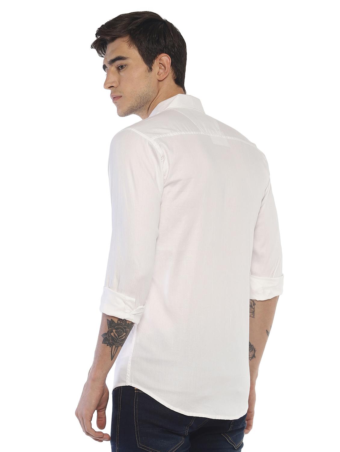 white solid casual shirt - 16721187 - Zoom Image - 3