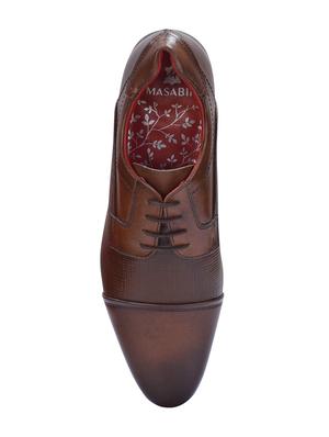 brown leatherette lace-up derbys - 16721222 - Standard Image - 3