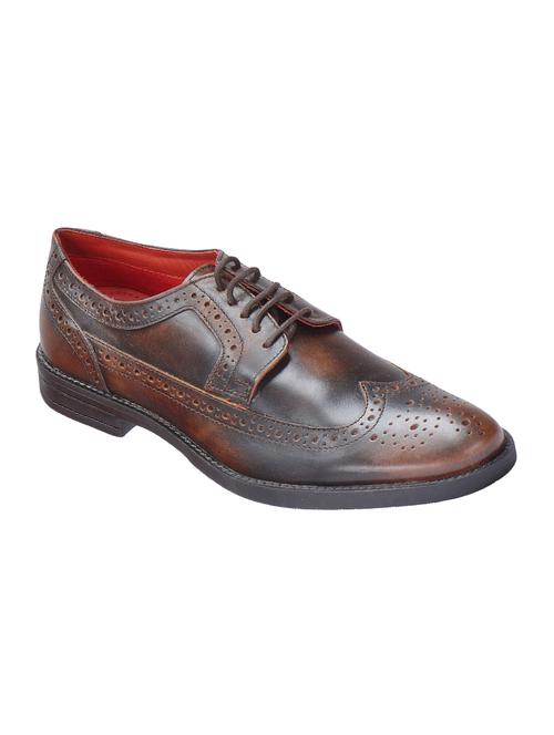 brown leather lace-up derbys - 16721223 - Standard Image - 1