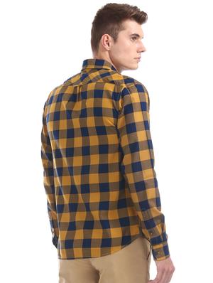 yellow checkered casual shirt - 16721312 - Standard Image - 3