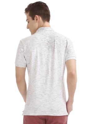 white melange polo t-shirt - 16721346 - Standard Image - 3