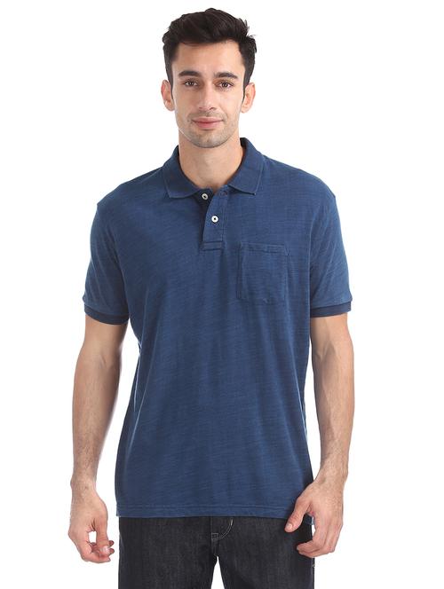 blue solid t-shirt - 16721351 - Standard Image - 1
