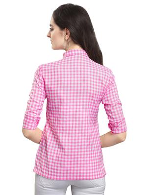 roll up sleeved gingham checkered shirt - 16721689 - Standard Image - 3