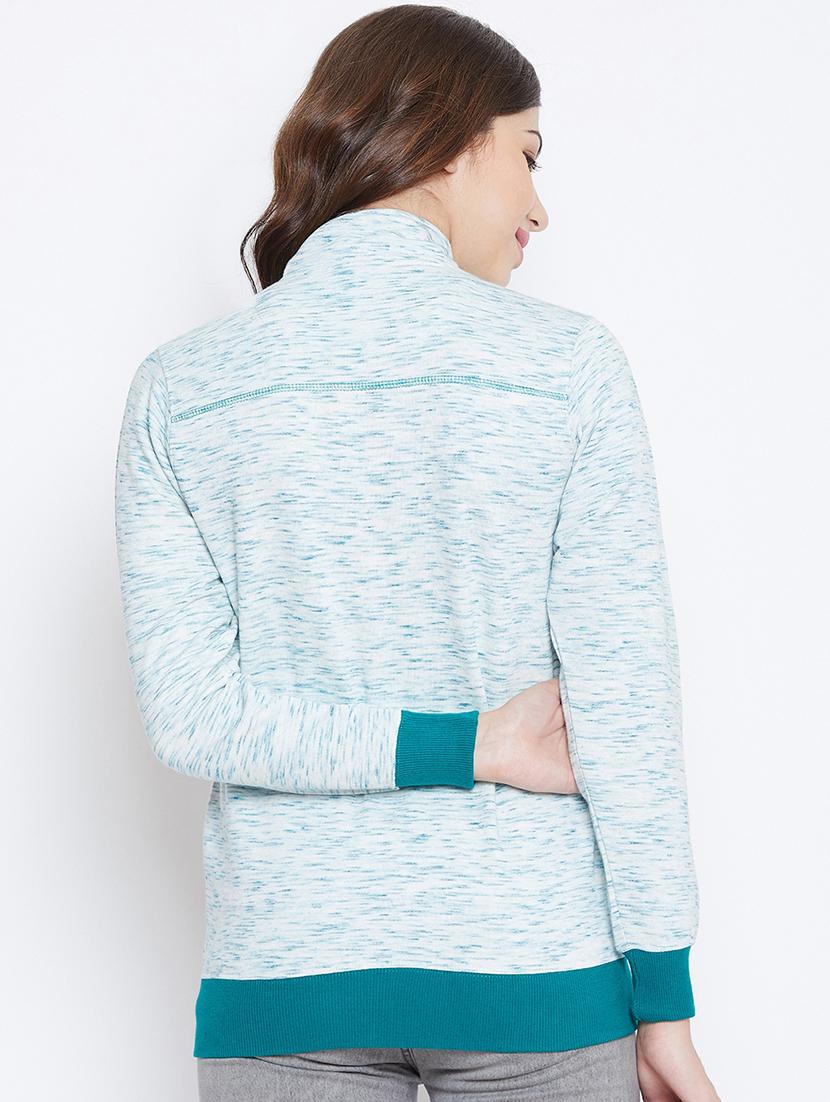 mandarin neck melange jacket - 16721864 - Zoom Image - 3