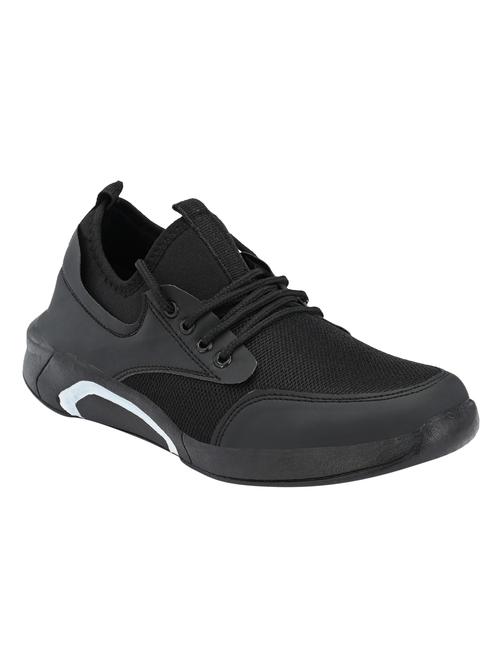 black mesh lace up sport shoes - 16722708 - Standard Image - 1