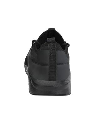 black mesh lace up sport shoes - 16722708 - Standard Image - 3