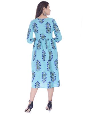 printed flared ethnic dress - 16723085 - Standard Image - 3