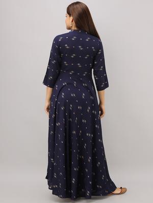 printed anarkali ethnic dress - 16723123 - Standard Image - 3