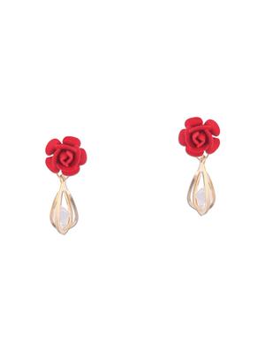 red metal studs earring - 16724726 - Standard Image - 6