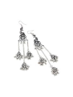black metal jhumka earring - 16724735 - Standard Image - 3
