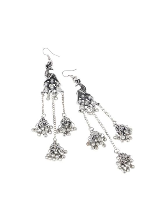 black metal jhumka earring - 16724735 - Zoom Image - 3