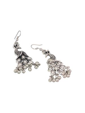 silver metal jhumka earring - 16724742 - Standard Image - 3