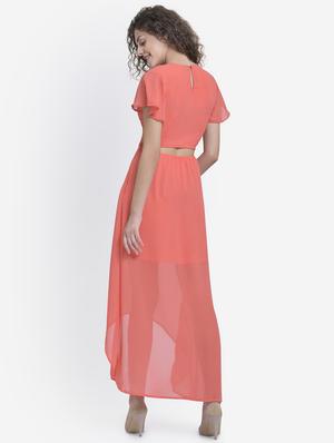 back cut out high low dress - 16724781 - Standard Image - 3