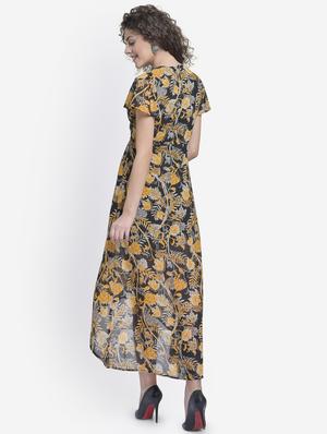 round neck floral high low dress - 16724782 - Standard Image - 3