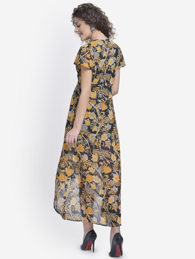 round neck floral high low dress - 16724782 - Zoom Image - 3