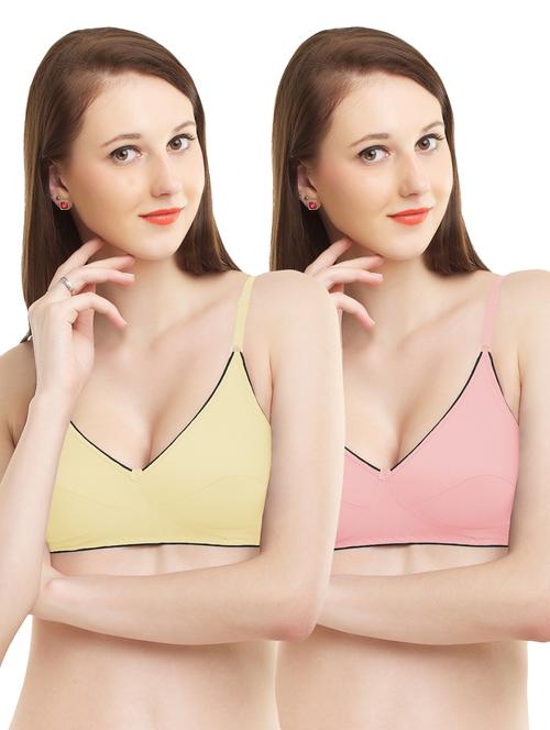 set of 2 lightly padded floral patch bra - 16724809 - Standard Image - 1