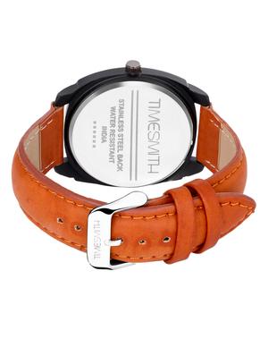 timesmith white dial brown leather analog watch for men tsc-103 ktd1 - 16725010 - Standard Image - 3