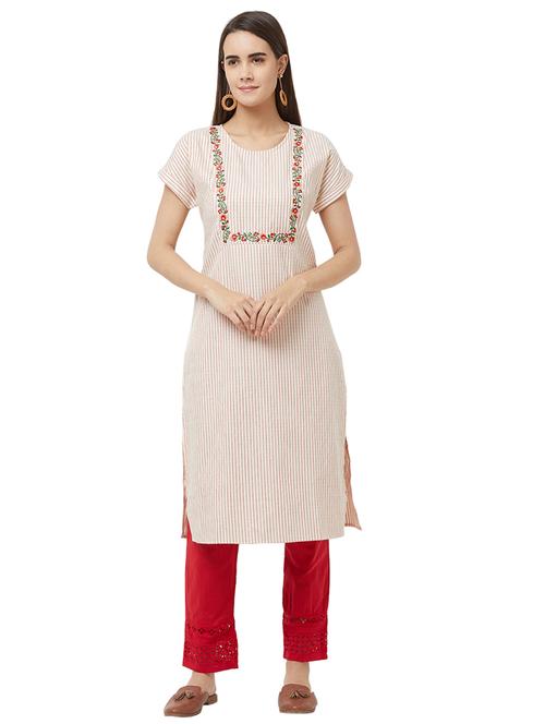 striped straight kurta - 16725204 - Standard Image - 1