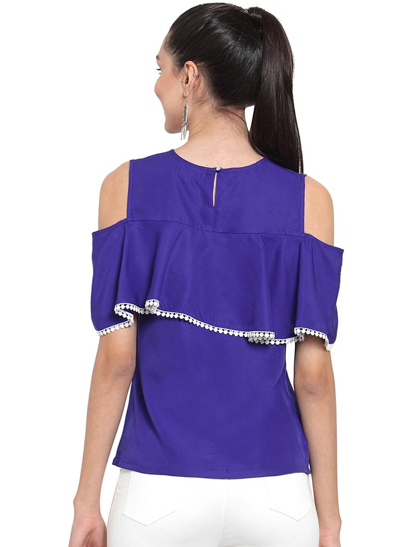 cold shoulder lace detail top - 16725886 - Zoom Image - 3