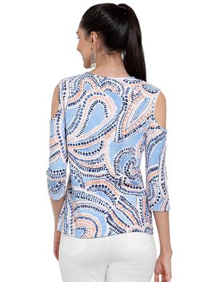 cold shoulder printed top - 16725890 - Standard Image - 3